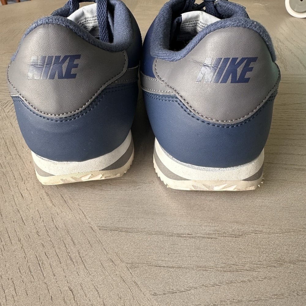 Nike Mens 11 Cortez Basic Leather Navy Blue Gun smoke Gray Sneaker 819719-400 - Picture 2 of 10